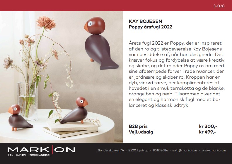 Poppy årsfugl Julegave katalog 2022